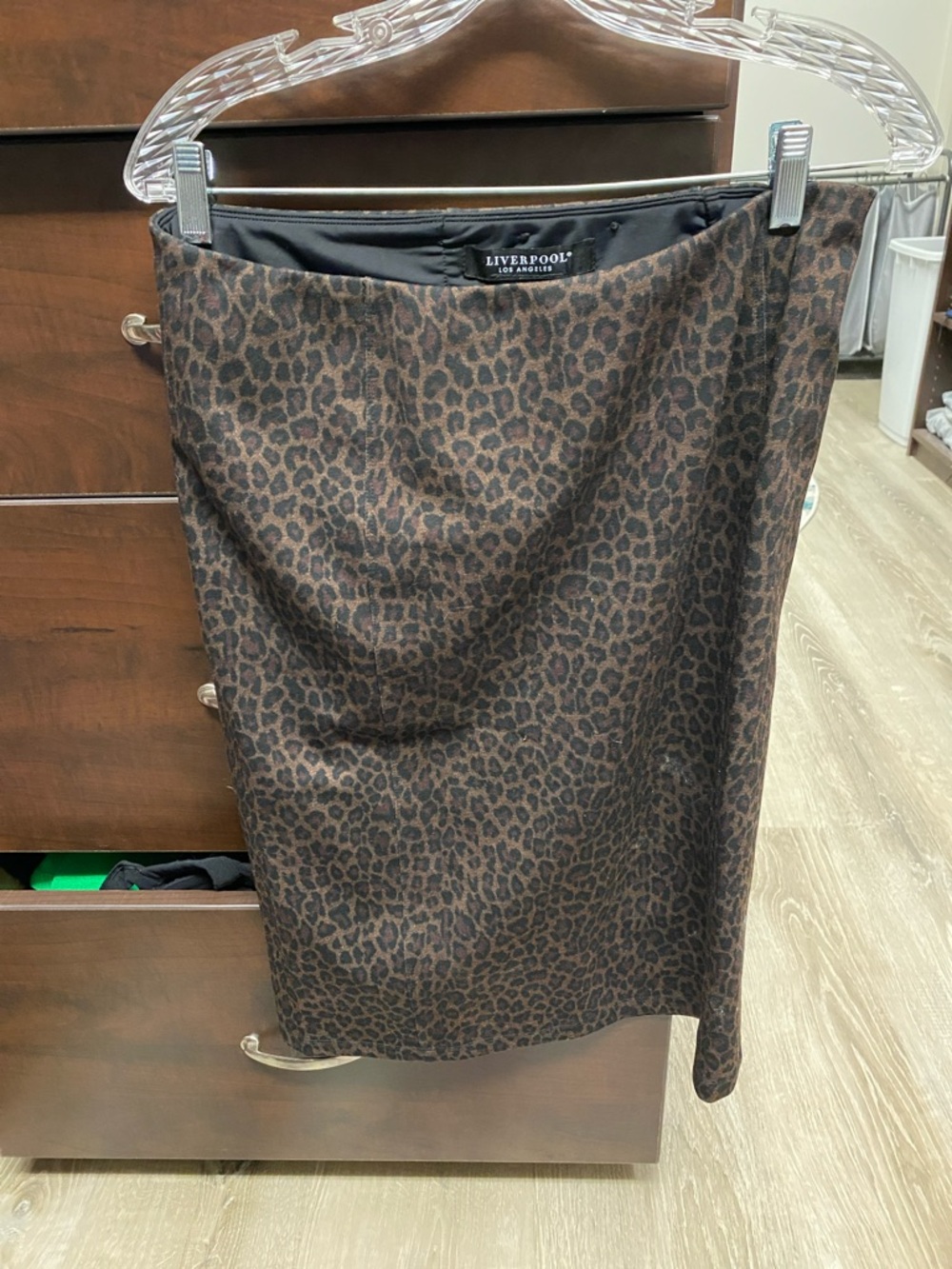 Liverpool Brown and Black Leopard Print Pencil Skirt